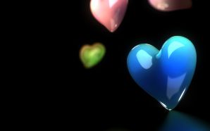 hearts with black background
