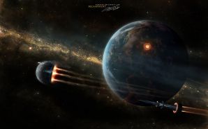 Universe and planets digital art wallpaper Decampment