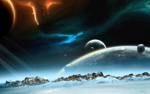 Universe and planets digital art wallpaper Hibernaculum