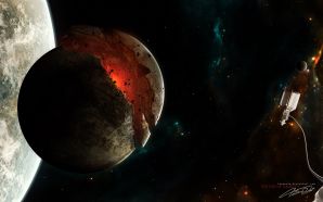 Universe and planets digital art wallpaper victimofgravity