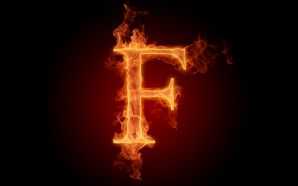 The fiery English alphabet picture F