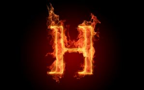 The fiery English alphabet picture H