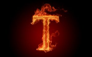 The fiery English alphabet picture T