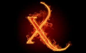 The fiery English alphabet picture X