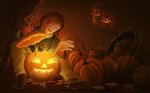9 Jack-o-lantern Wallpaper - Halloween Art illustration