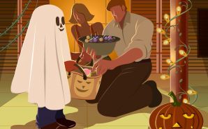 57 Trick or Treat - Halloween illustration wallpaper