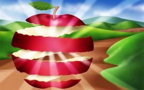 PSD Food illustrations 3165 empty apple