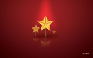 Free Christmas Star in Red Background wallpaper