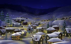 Free Peaceful Christmas Village wallpaper