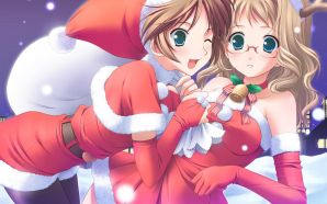 Free Cute Anime Girls in Christmas wallpaper