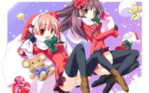 Free Cute Anime Girls in Christmas Wallpaper wallpaper
