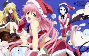Free Charming Anime Girls in Christmas wallpaper