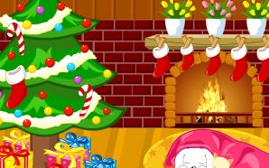 Free Cartoon Christmas Tree and Gifts wallpaper