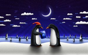 Free 3D Christmas Penguin wallpaper