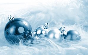Merry xmas and Happy New Year - Blue and White Christmas Decorations