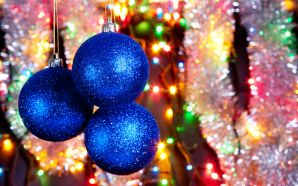 Merry xmas and Happy New Year - blue balls