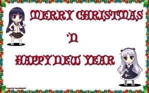 Merry xmas and Happy New Year - Ruri & Kanade Celebrating Christmas