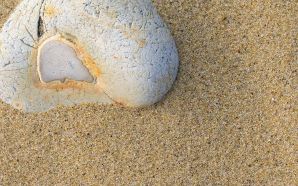 White Stone in Sand
