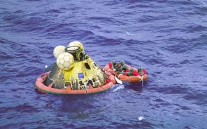 Apollo 11 Crew in Raft before Recovery
