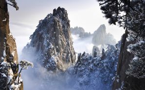Huangshan Mountains in Winter in Anhui, China