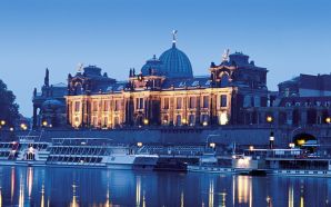 The College of Fine Arts across the Elbe River, Dresden, Germany