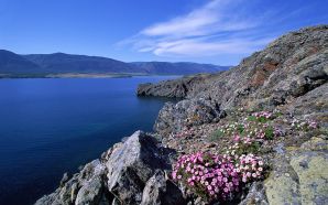 Rocky shoreline, Barakchin Island, Lake Baikal