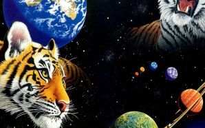 Tiger and Planets wallpaper