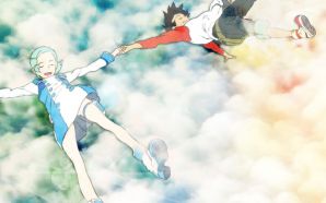 Eureka Seven fly with clouds