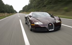 Bugatti Veyron red on road